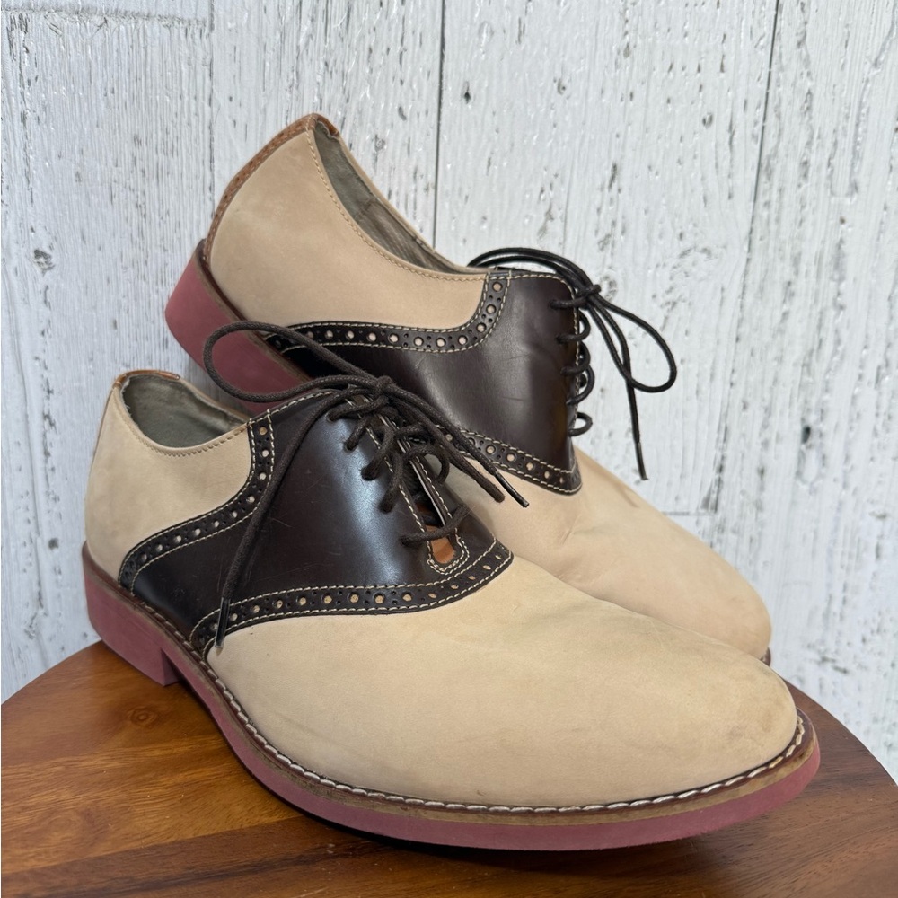 Cole Haan Two-Tone Oxford Shoes in Tan and Brown